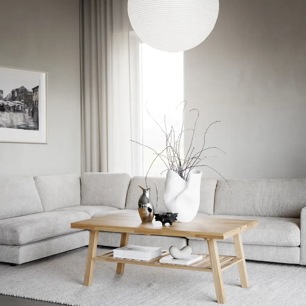 Duncan hjørnesofa 2+3-seter åpen avslutning venstre stoff Robin lysegrå