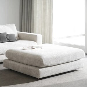 Duncan fotskammel stoff Robin lysegrå