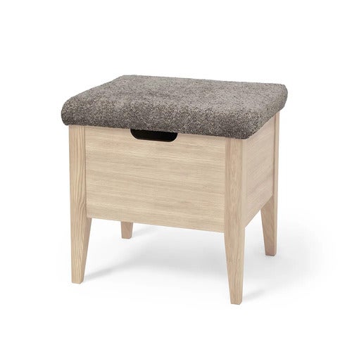 Klinte benk 45 cm hvitoljet eik med Abriamo brun