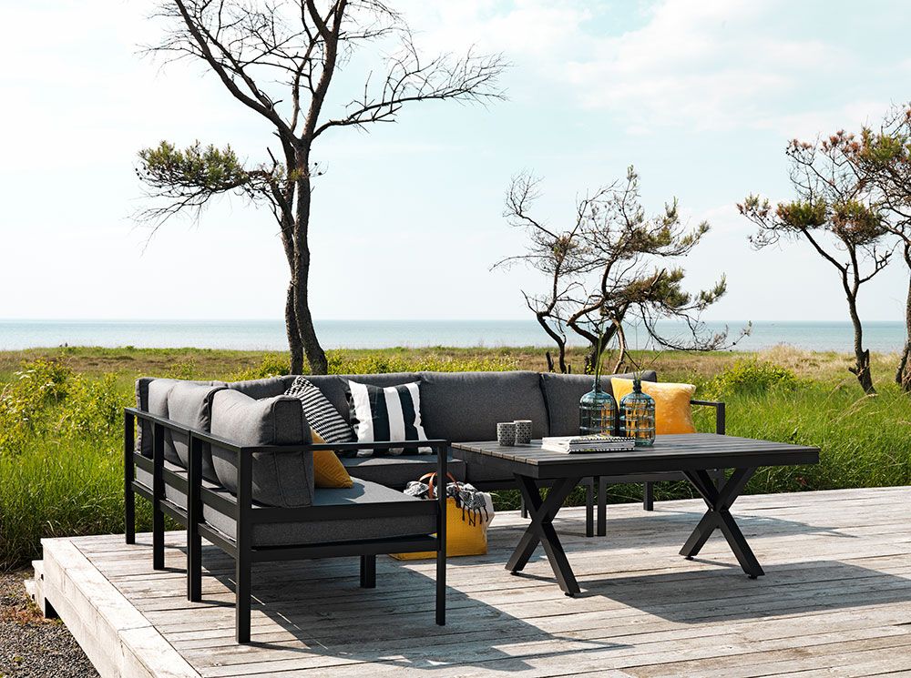 Leone midtdel svart/grå aluminium Brafab