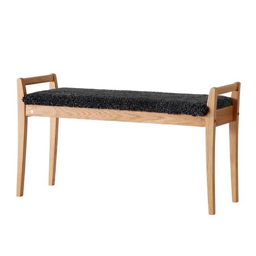 Meja Bench Oljet eik/safeskinn mørkegrå