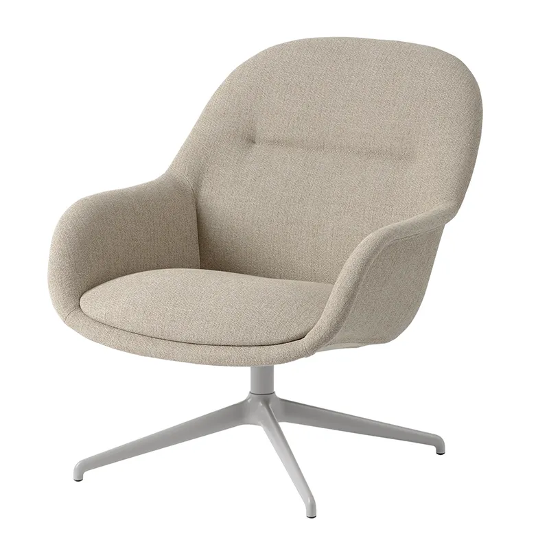 Fiber Soft Lounge Armchair Swivel Base - Ecriture 240 Grey