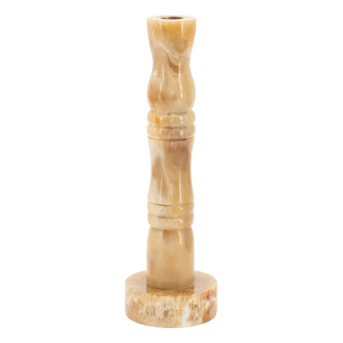 Marlie lysestake 9x9x30 cm resin brun