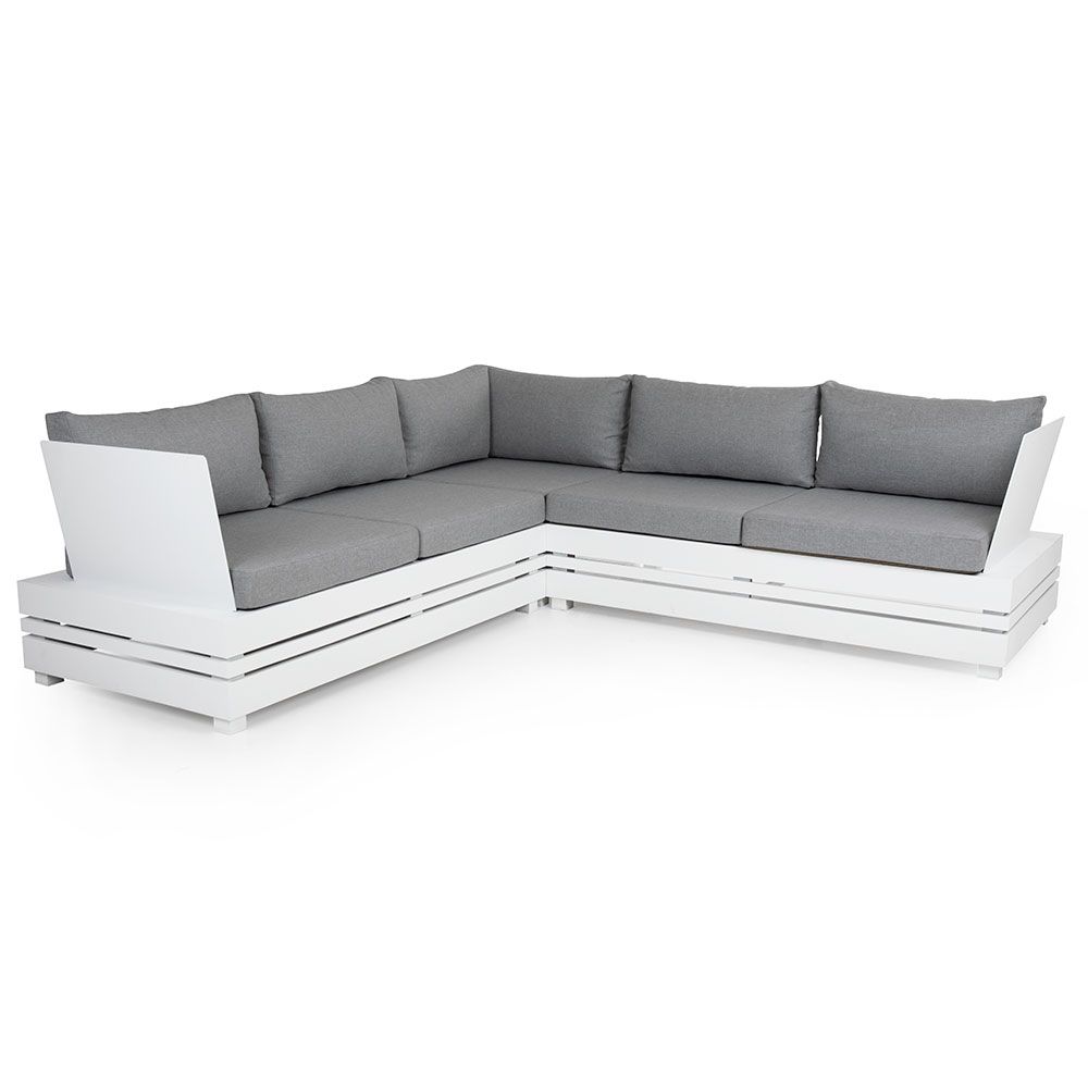 Ambon hjørnedel hvit / Pearl Grey Brafab