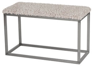 Palle stool L Lumme Faux fur/Steel 80x35x50 Sand/Steel