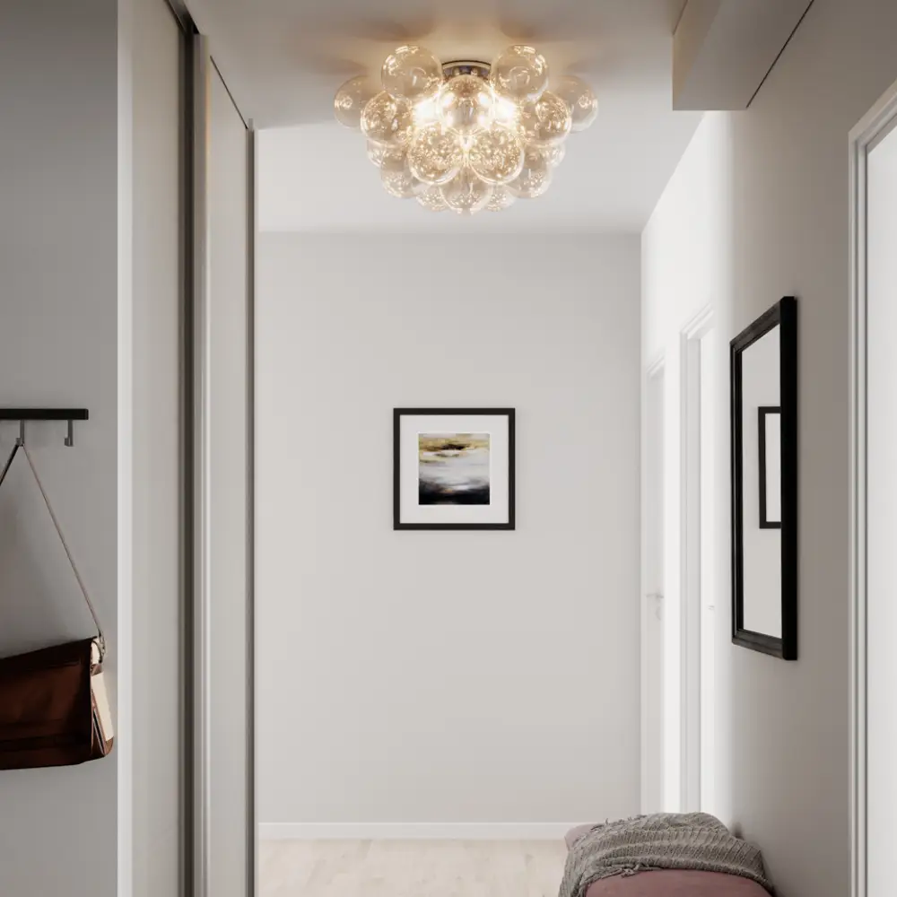 Gross plafond taklampe Ø70cm krom/rav