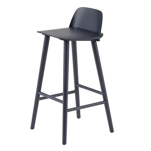 Nerd barstol 75 cm - med fotstøtte i metall - Midnight Blue