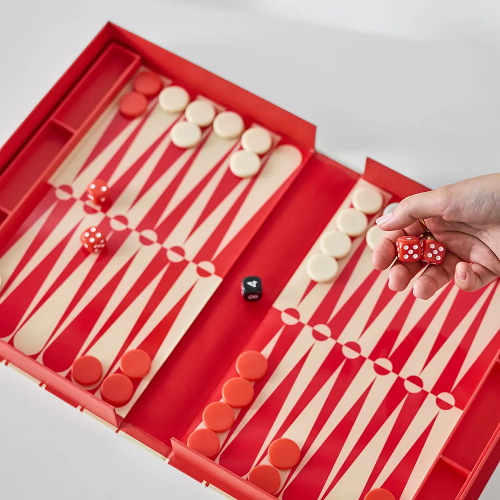 Backgammon Art of Red/Cream
