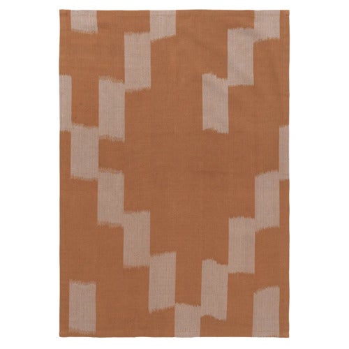 Ikat Kjøkkenhåndkle - Terracotta/Mist Blue