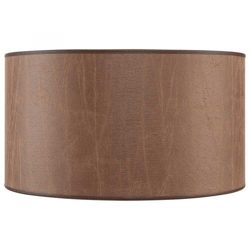 Lampeskjerm Cylinder Medium Leather Brown Artwood