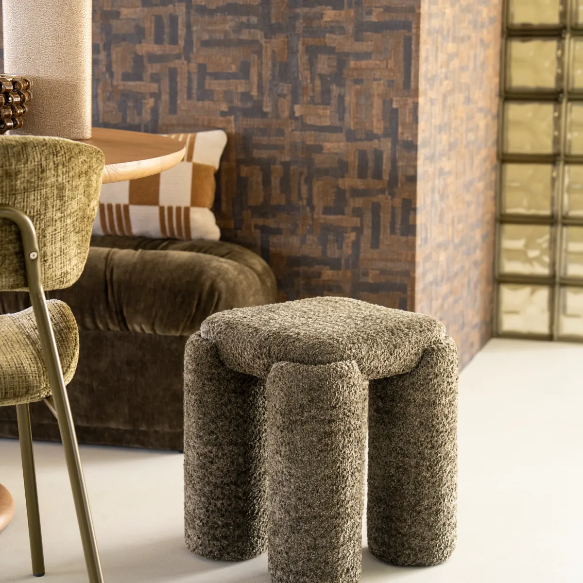 Stool Omla - green 42,5x42,5x47 cm