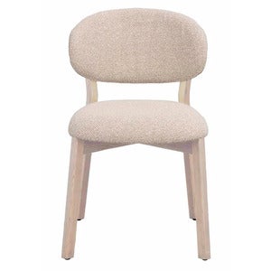 Patterson stol beige stoff / hvitpigmentert eik