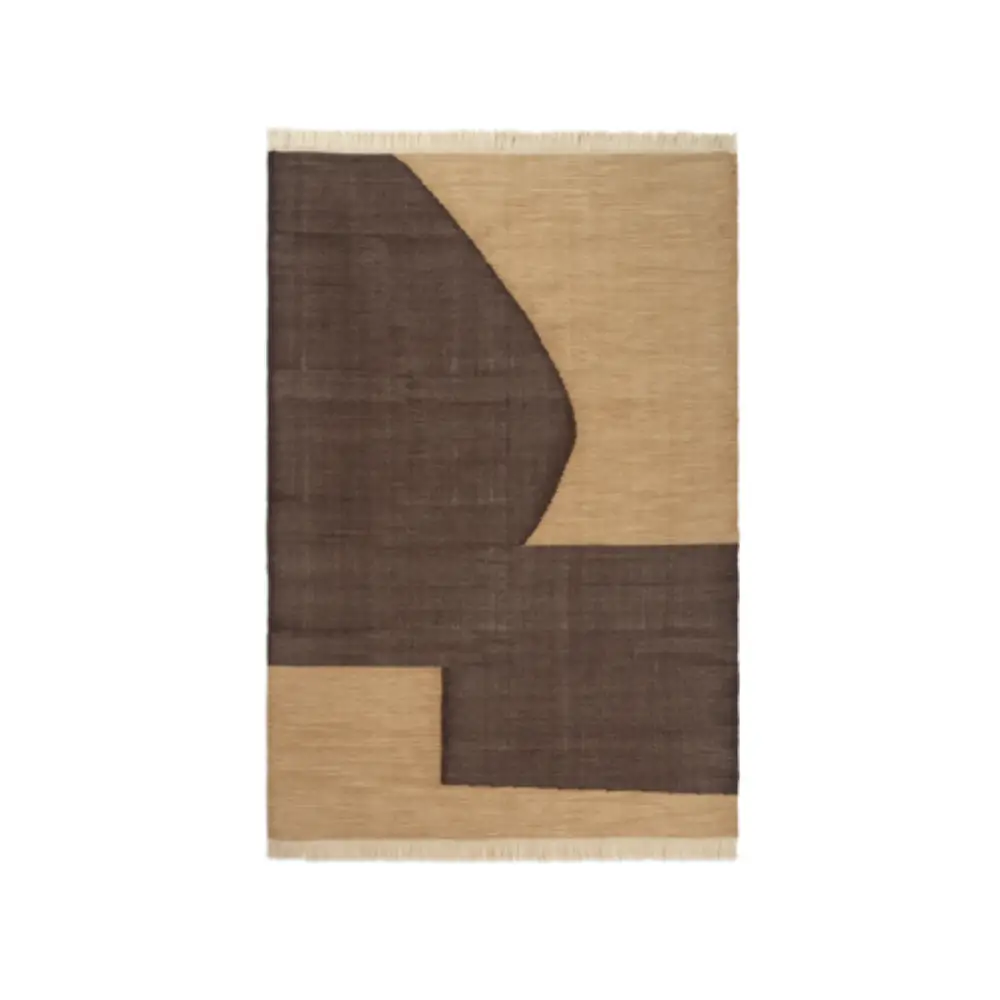Ferm Living, Forene teppe 140 x 200 cm – Tan/Chocolate