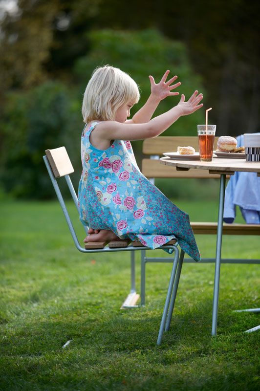 Stol A1 ubehandlet teak/Vvrmforsinket stativ Grythyttan Stålmöbler