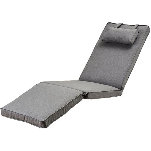 Sittepute i Sunbrella-dekk i Chiné Charcoal Chiné 