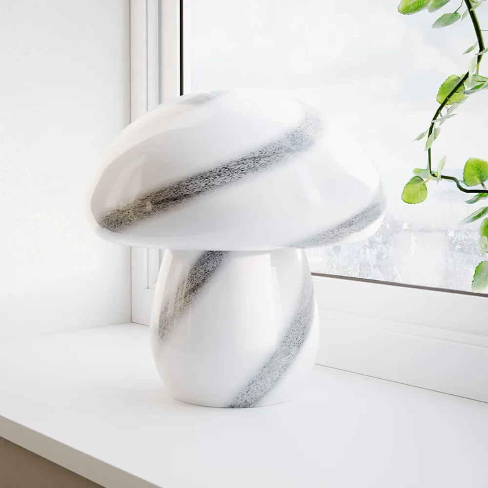 Mira Mushroom bordlampe Hvit/Sort