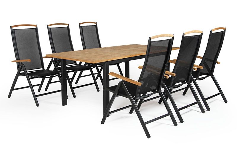 Andy & Lyon spisegruppe svart/teak Brafab