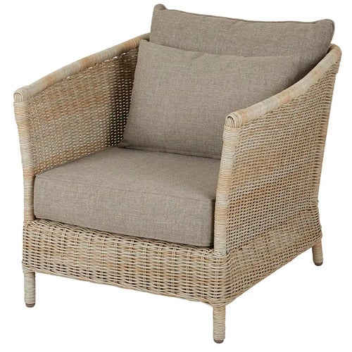 Aster Lenestol beige kunstrotting inkl. puter Brafab