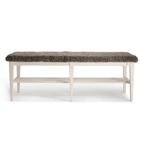 Nadja Bench 130 cm Hvitoljet ask/safeskinn Sahara