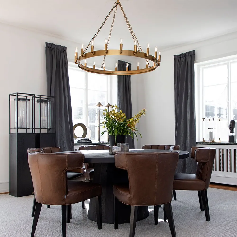 Taklampe Crown 105 cm old brass