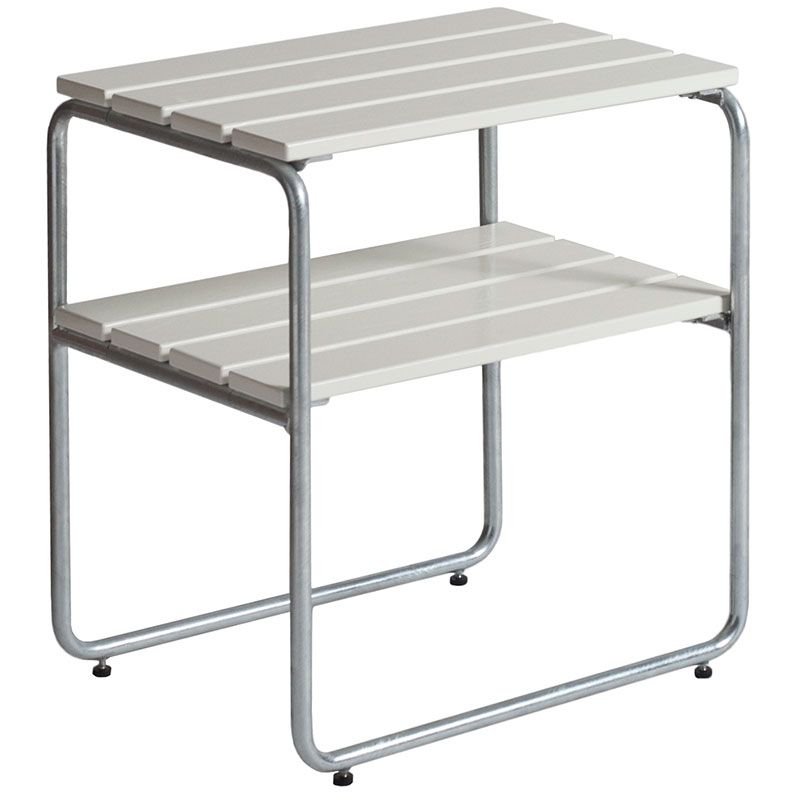 Sidebord L45 hvitlakkert eik Grythyttan Stålmöbler