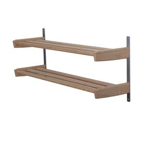 Meja Skohylle 59 cm 2 hyller veggmontert Hvitoljet eik 