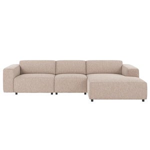 Willard sofa 4-seter sofa med chaiselong høyre stoff Alice lys beige