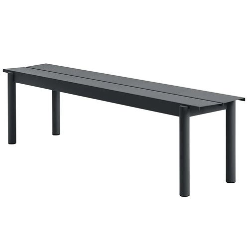 Linear Steel Benk 170x34 cm Anthracite Black 