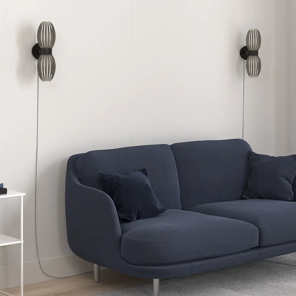 Tentacle Vegglampe Duo Svart/Røyk G9