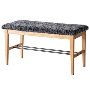 Cora Bench Oljet eik/safeskinn mørk grå