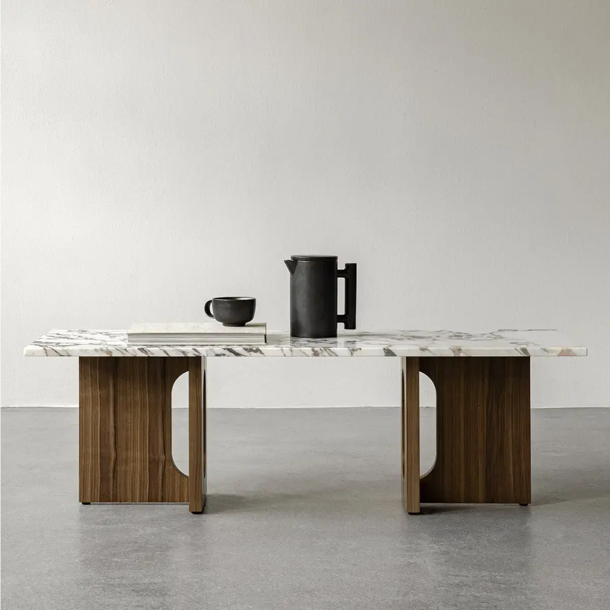 Androgyne salongbord mørk eik/Calacatta viol marmor