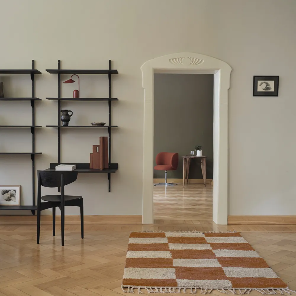 Sector Veggmontert skrivebord - Black Ash/Black Brass