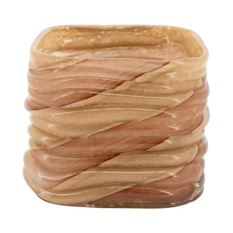 Rizo large 12x12x10 cm Glass light brown