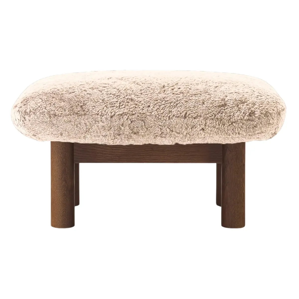 Brasilia krakk i mørkbeiset massiv eik, Sheepskin Nevotex Nature