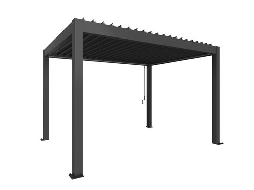 Pergola størrelse 4 x 3 metallic mørkegrå/sølv