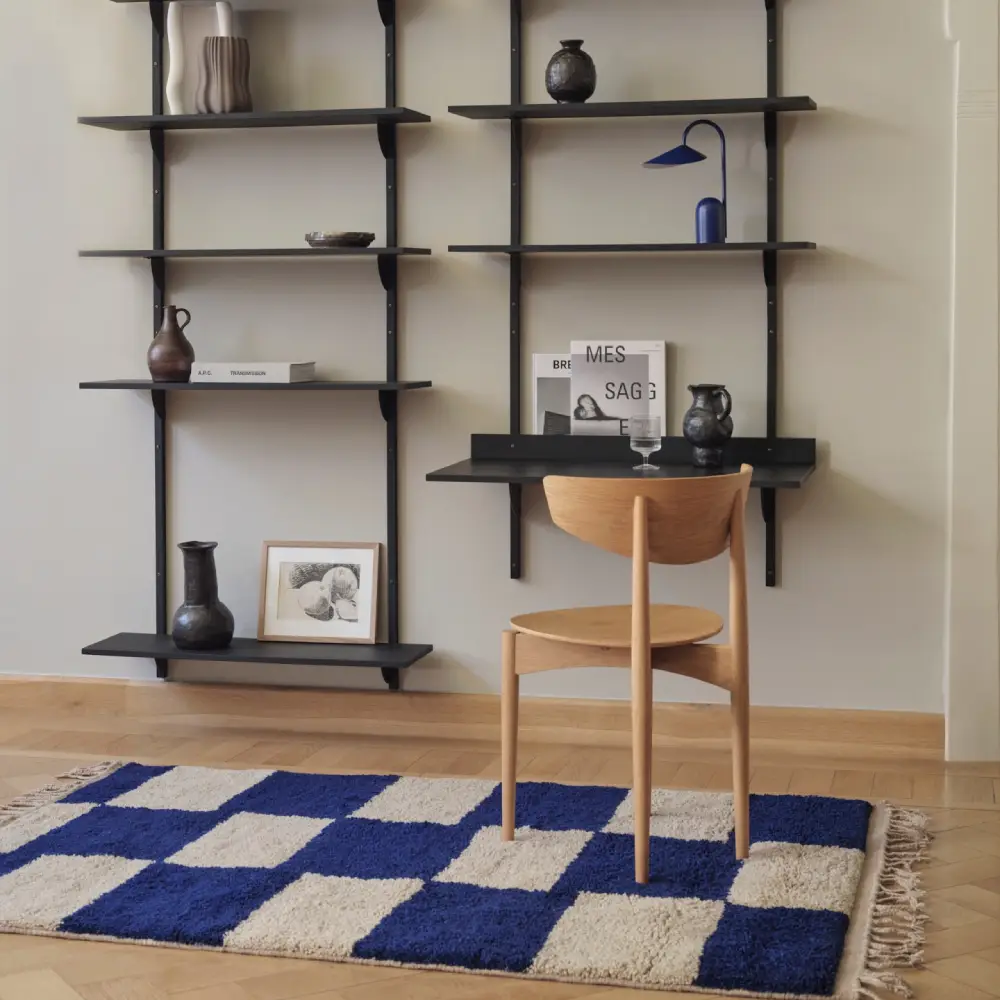 Mara Knytteteppe 120x180 cm - Br Blå/Off-Whi