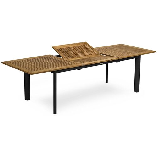 Nydala Spisebord 96X200-280 Cm Svart/Teak 