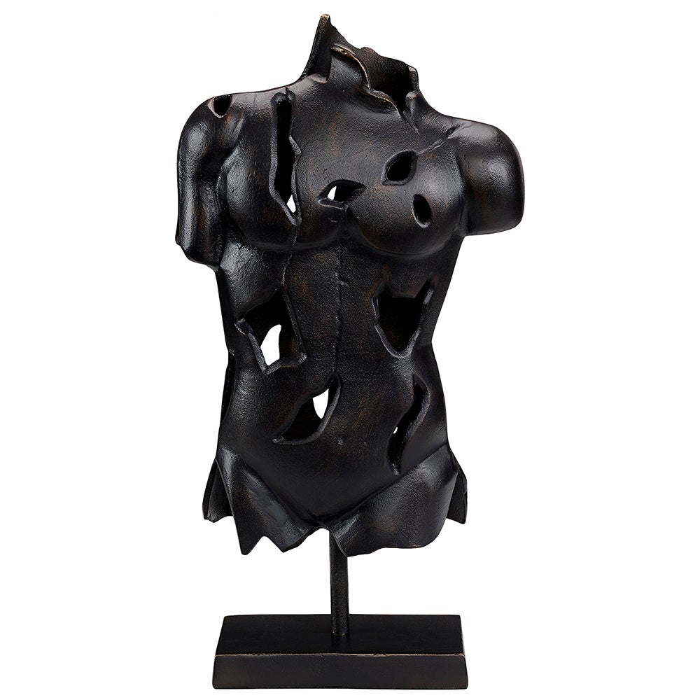TORSO-statue i metall-antikk bronse