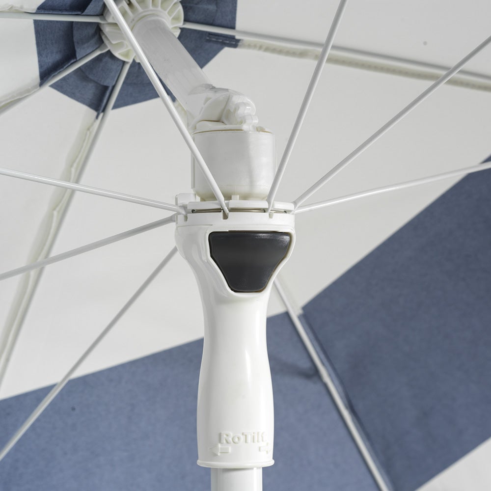 Follina strandparasoll 240 cm Blå-Hvit stripe