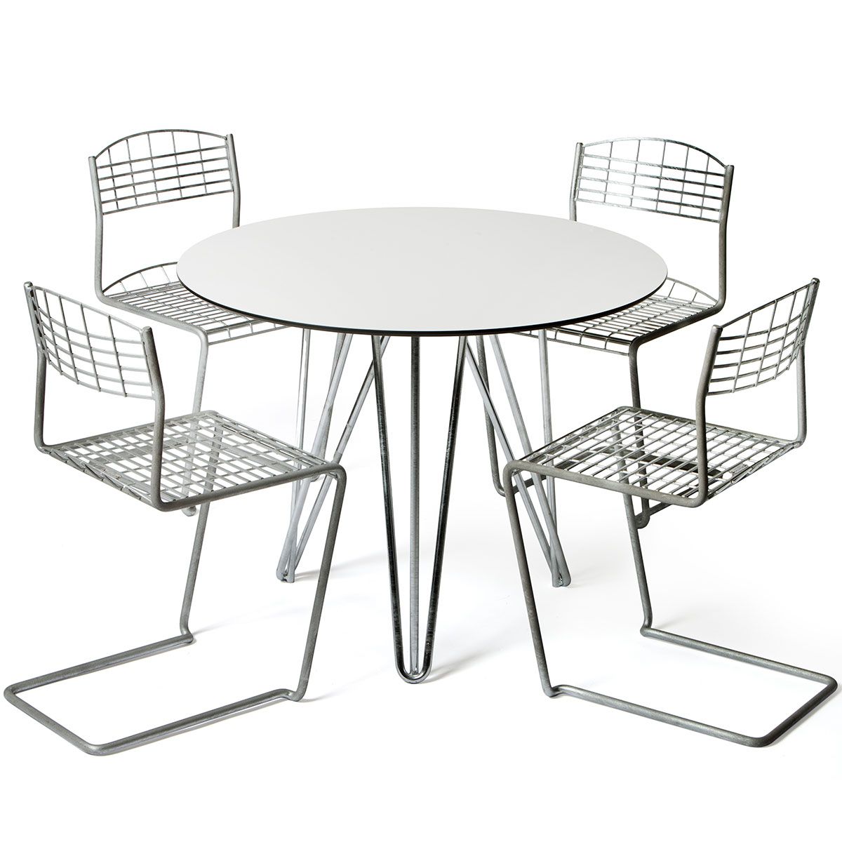 High Tech spisegruppe Ø 90 cm Grythyttan Stålmöbler 