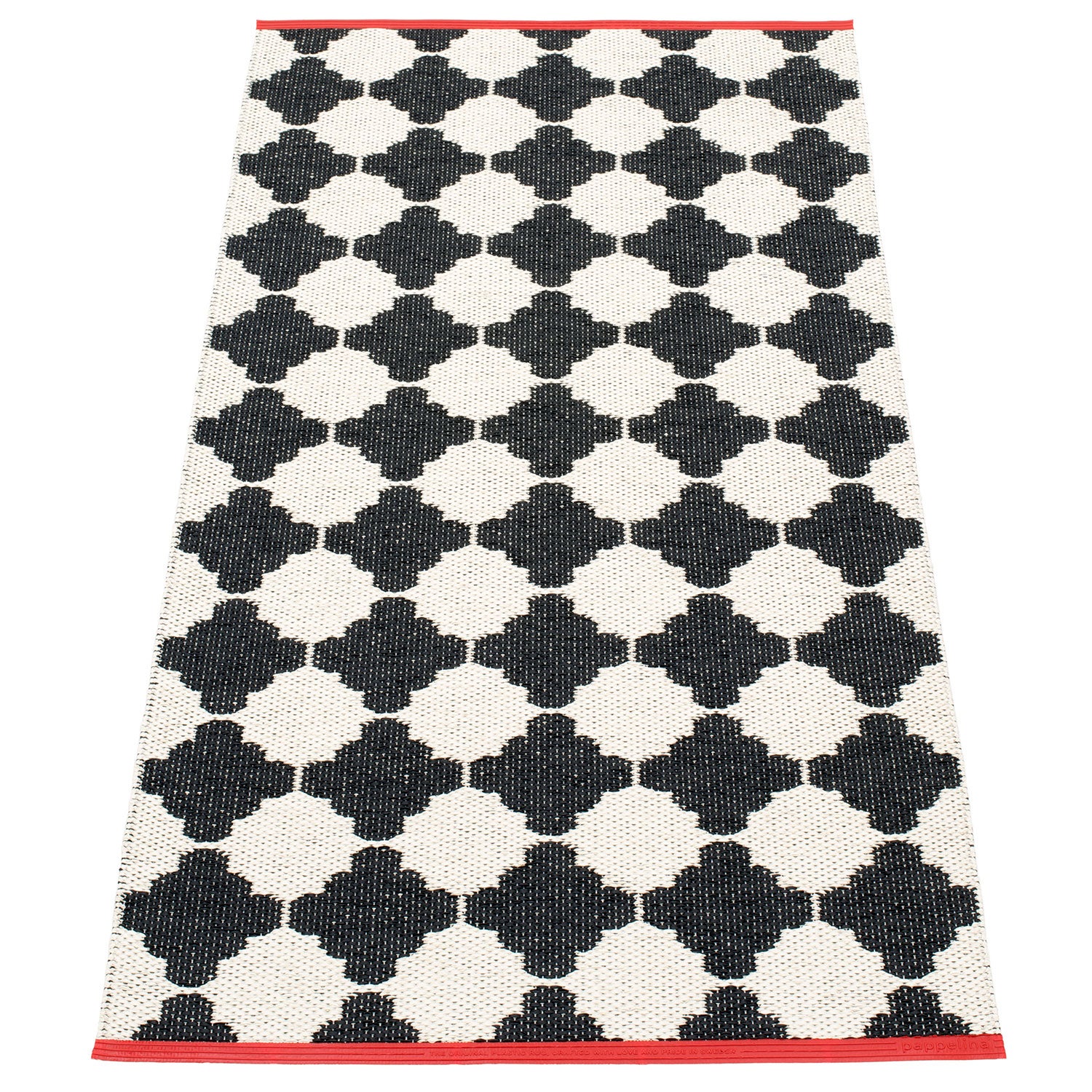 Marre matte 70x150 cm black / vanilla coral stripe 