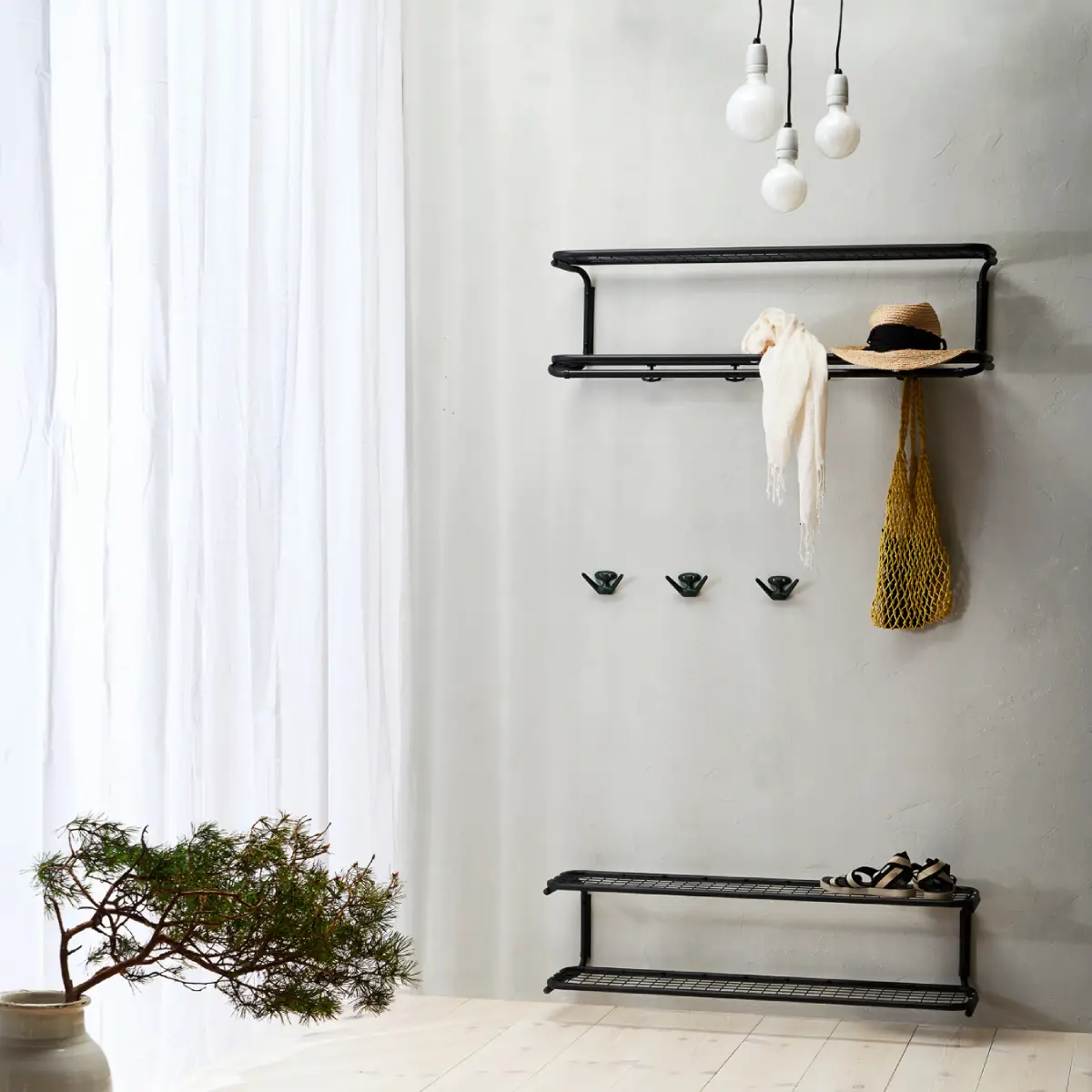 Classic Hatthylle 100 cm Sort Krom