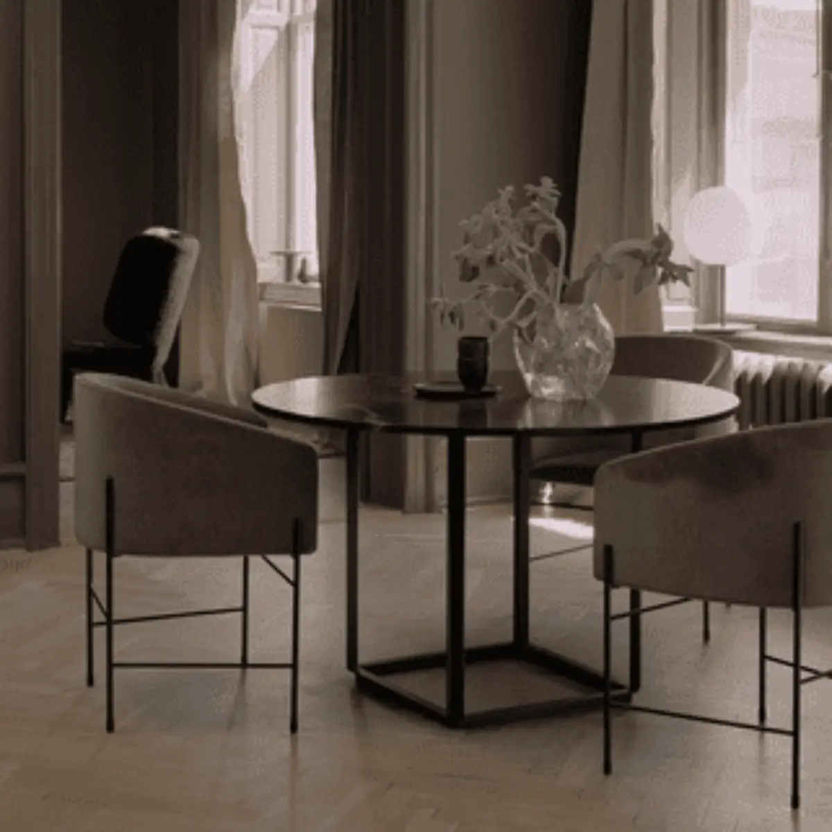 Florence Bordplate Ø120cm Svart Marquina Marmor
