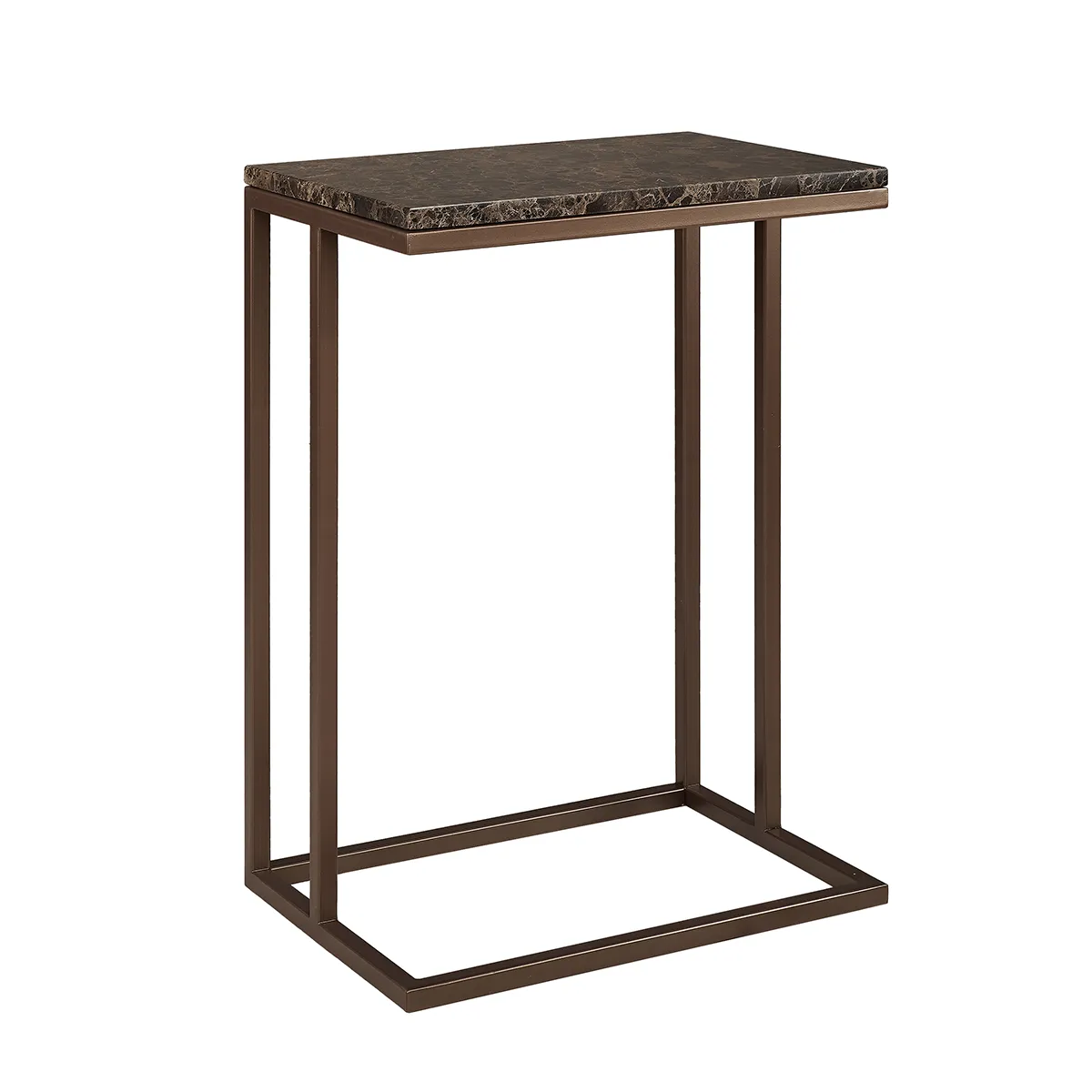 Sidebord i Marmor Taro Wide Dark brown