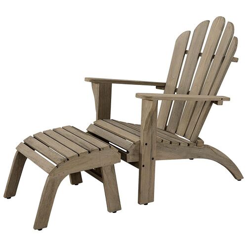 Adirondack stol inkl. fotskammel teak Artwood