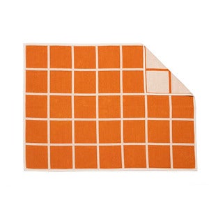 Vevd pledd i lammeull Criss Pale Orange