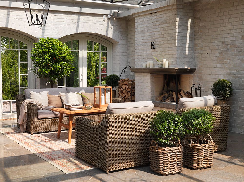 Glendon sofa rustikk kunstrotting Brafab