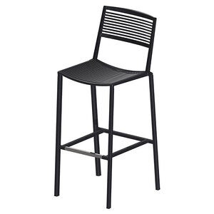 Easy barkrakk 65 cm Svart aluminium med fotstøtte i rustfritt stål