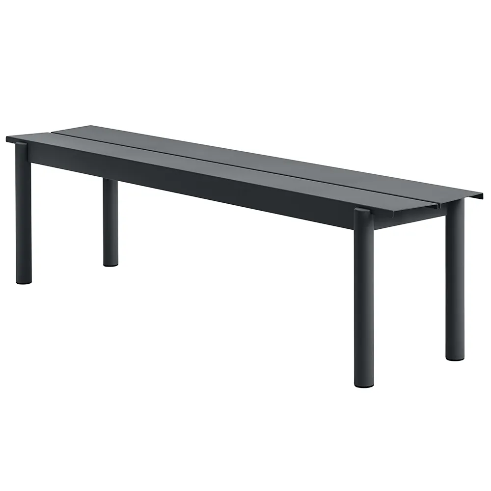 Linear Steel Benk 170x34 cm Anthracite Black 