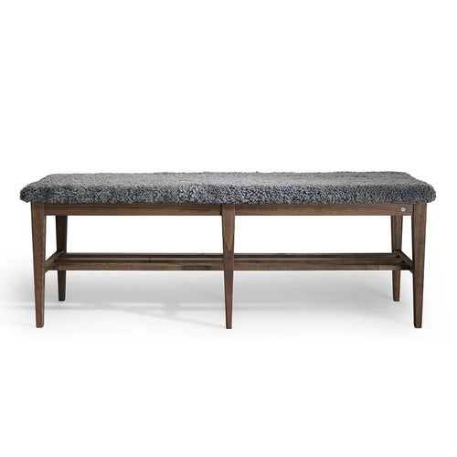 Nadja benk 130 cm Brun oljet ask/safeskinn lysegrå